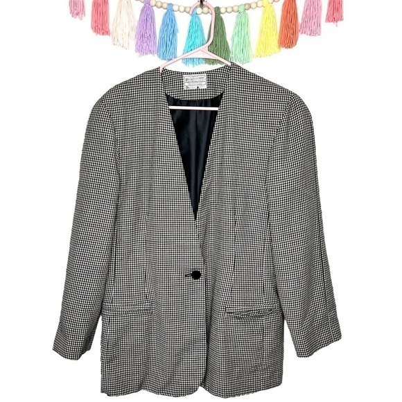 Vintage Pendleton Virgin Wool Herringbone Business Career Button Front Blazer - Picture 1 of 15